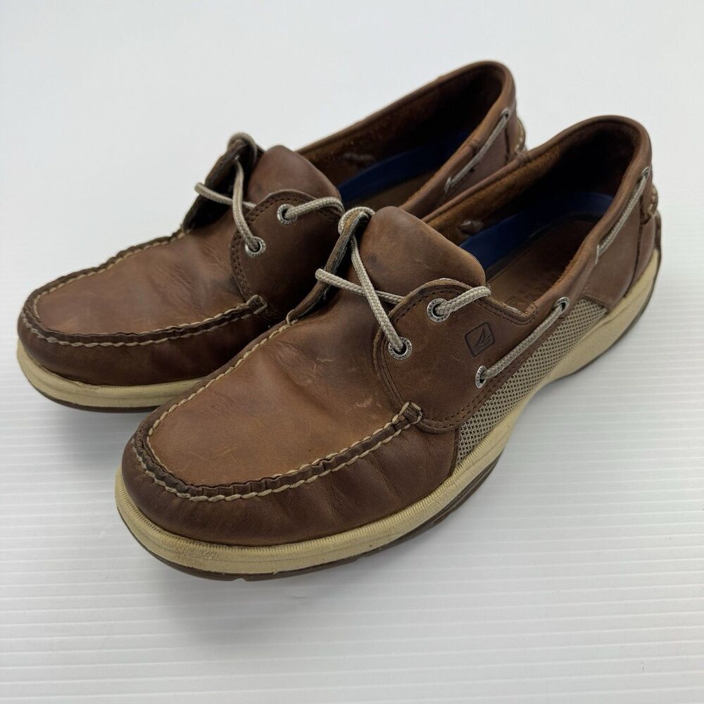 Sperry Top-Sider Men’s Leather Boat Shoes Brown Size 13 M Moc Toe Lace Up